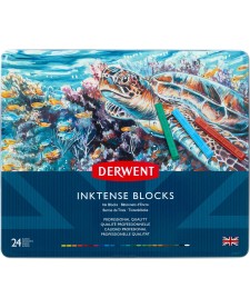 imagem de detalhe produto Bloco Inktense Aquarelável 24 Cores Estojo Lata