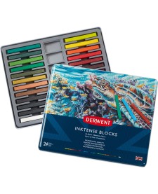 imagem principal do produto Bloco Inktense Aquarelável 24 Cores Estojo Lata