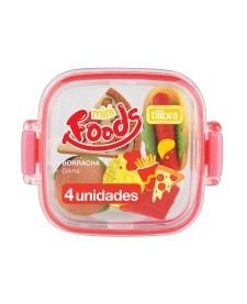 imagem de detalhe produto Borracha Lancheira Foods - Pote com 4 unidades