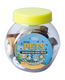 imagem de detalhe produto Borracha Mini Pets - Pote com 20 Unidades