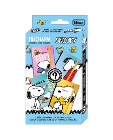 imagem principal do produto Caderneta Costurada Capa Dura com Estampa Surpresa Tilicharm Snoopy 144 Folhas