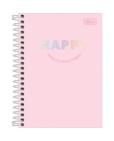 imagem principal do produto Caderneta Espiral Capa Dura 1/8 Happy 80 Folhas
