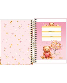 imagem de detalhe produto Caderneta Espiral Capa Dura 1/8 Love Bears 80 Folhas