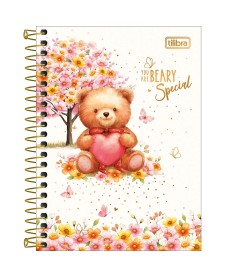 imagem principal do produto Caderneta Espiral Capa Dura 1/8 Love Bears 80 Folhas
