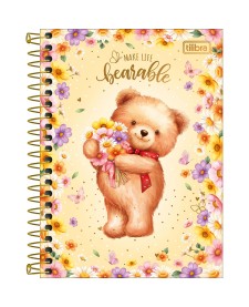 imagem principal do produto Caderneta Espiral Capa Dura 1/8 Love Bears 80 Folhas