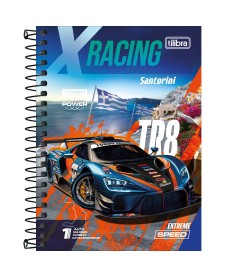 imagem principal do produto Caderneta Espiral Capa Dura 1/8 X-Racing 80 Folhas