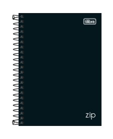 imagem principal do produto Caderneta Espiral Capa Dura 1/8 Zip Preto 80 Folhas