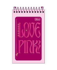 imagem principal do produto Caderneta Espiral Capa Flexível Love Pink 60 Folhas