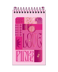 imagem principal do produto Caderneta Espiral Capa Flexível Love Pink 60 Folhas