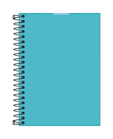 imagem de detalhe produto Caderneta Espiral Capa Plástica 1/8 sem Pauta Neon Azul 80 Folhas