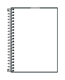 imagem de detalhe produto Caderneta Espiral Capa Plástica 1/8 sem Pauta Neon Preta 80 Folhas