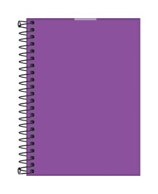 imagem de detalhe produto Caderneta Espiral Capa Plástica 1/8 sem Pauta Neon Roxo 80 Folhas