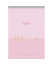 imagem principal do produto Caderneta Grampeada ao Alto M Happy 80 Folhas