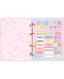 imagem de detalhe produto Caderno Argolado Cartonado Colegial Happy 80 Folhas