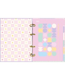 imagem de detalhe produto Caderno Argolado Cartonado Colegial Happy 80 Folhas