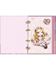 imagem de detalhe produto Caderno Argolado Cartonado Colegial Jolie 80 Folhas