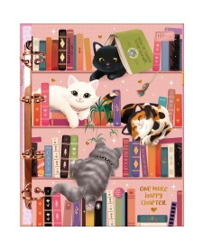 imagem principal do produto Caderno Argolado Cartonado Colegial Purrfect Cats 80 Folhas
