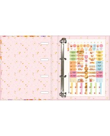 imagem de detalhe produto Caderno Argolado Cartonado Universitário com Elástico Love Bears 48 Folhas