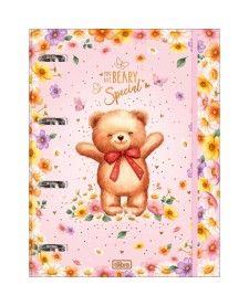 imagem principal do produto Caderno Argolado Cartonado Universitário com Elástico Love Bears 48 Folhas