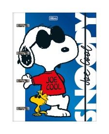 imagem principal do produto Caderno Argolado Cartonado Universitário com Elástico Snoopy 48 Folhas