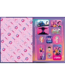 imagem de detalhe produto Caderno Brochura Capa Dura 1/4 Guerreiras do K-Pop 48 Folhas