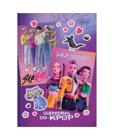 imagem principal do produto Caderno Brochura Capa Dura 1/4 Guerreiras do K-Pop 48 Folhas