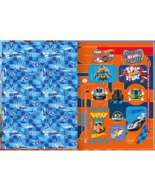 imagem de detalhe produto Caderno Brochura Capa Dura 1/4 Hot Wheels 48 Folhas