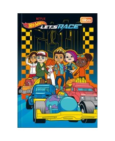 imagem principal do produto Caderno Brochura Capa Dura 1/4 Hot Wheels Let's Race 80 Folhas