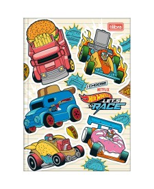 imagem principal do produto Caderno Brochura Capa Dura 1/4 Hot Wheels Let's Race 80 Folhas