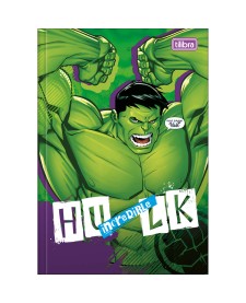imagem principal do produto Caderno Brochura Capa Dura 1/4 Hulk 80 Folhas