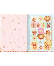 imagem de detalhe produto Caderno Brochura Capa Dura 1/4 Love Bears 80 Folhas