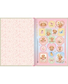 imagem de detalhe produto Caderno Brochura Capa Dura 1/4 Love Bears 80 Folhas