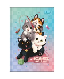 imagem principal do produto Caderno Brochura Capa Dura 1/4 Purrfect Cats 80 Folhas