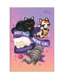 imagem principal do produto Caderno Brochura Capa Dura 1/4 Purrfect Cats 80 Folhas