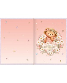 imagem de detalhe produto Caderno Brochura Capa Dura Colegial Love Bears 160 Folhas