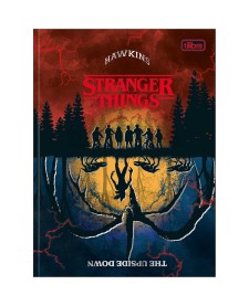 imagem principal do produto Caderno Brochura Capa Dura Colegial Stranger Things 80 Folhas