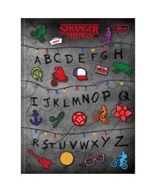 imagem principal do produto Caderno Brochura Capa Dura Colegial Stranger Things 80 Folhas