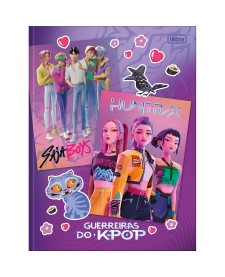 imagem principal do produto Caderno Brochura Capa Dura Universitário Guerreiras do K-Pop 48 Folhas