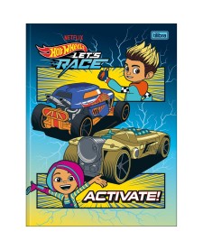 imagem principal do produto Caderno Brochura Capa Dura Universitário Hot Wheels Let's Race 80 Folhas