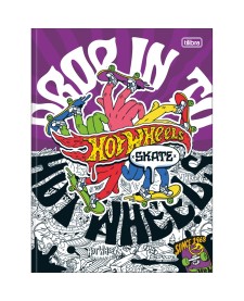 imagem principal do produto Caderno Brochura Capa Dura Universitário Hot Wheels Skate 80 Folhas