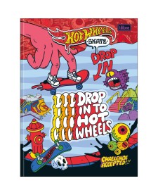 imagem principal do produto Caderno Brochura Capa Dura Universitário Hot Wheels Skate 80 Folhas