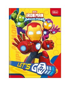 imagem principal do produto Caderno Brochura Capa Dura Universitário Iron Man 80 Folhas