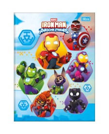imagem principal do produto Caderno Brochura Capa Dura Universitário Iron Man 80 Folhas