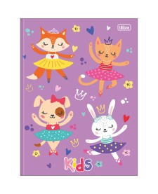 imagem principal do produto Caderno Brochura Capa Dura Universitário Kids Feminino 48 Folhas