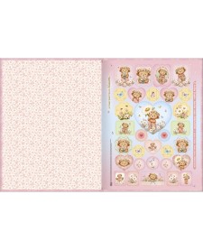 imagem de detalhe produto Caderno Brochura Capa Dura Universitário Love Bears 80 Folhas