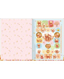 imagem de detalhe produto Caderno Brochura Capa Dura Universitário Love Bears 80 Folhas