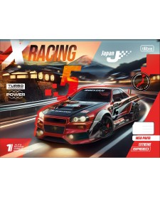 imagem principal do produto Caderno Brochura Capa Dura Universitário Meia Pauta Ao Alto X-Racing 40 Folhas
