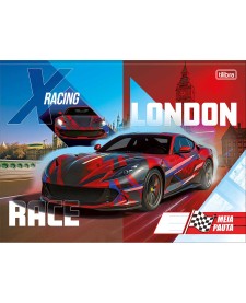 imagem principal do produto Caderno Brochura Capa Dura Universitário Meia Pauta Ao Alto X-Racing 40 Folhas