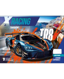 imagem principal do produto Caderno Brochura Capa Dura Universitário Meia Pauta Ao Alto X-Racing 40 Folhas