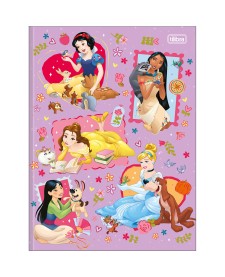 imagem principal do produto Caderno Brochura Capa Dura Universitário Princesas 48 Folhas